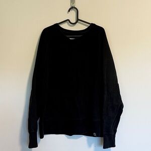 American Giant Black Heavyweight Crew Neck Pullover Sweatshirt Size Large - Cozy